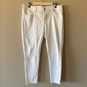 Dear John women’s 32 White Joyrich Comfort Skinny Distressed Jeans